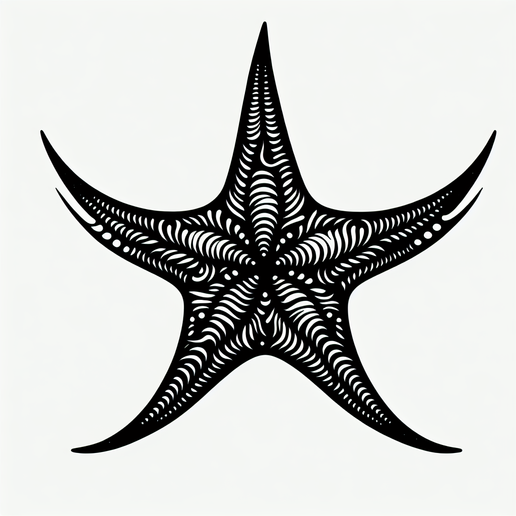 Starfish Exotic Design Vector Silhouette | Digital Download SVG