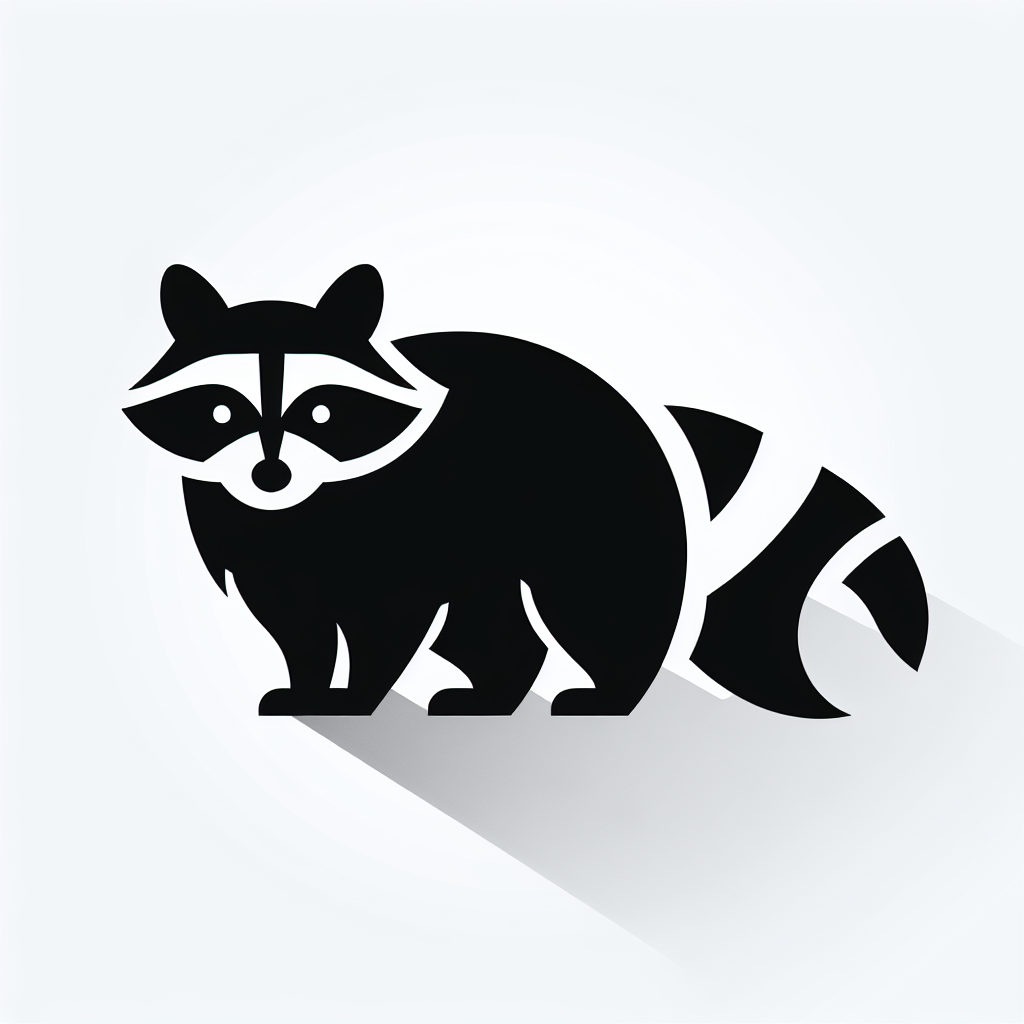 Wildlife & Forest Creatures Raccoon Vector Silhouette Digital Download