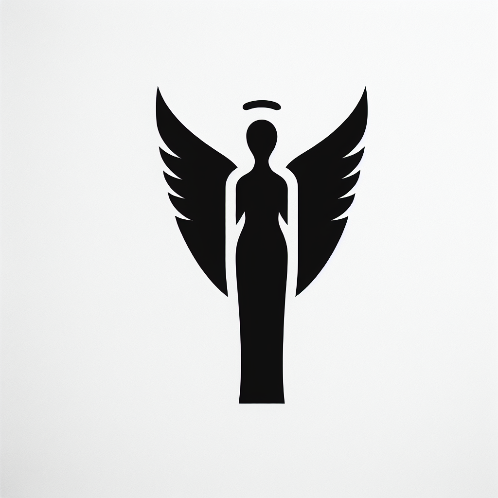 Angel Modern Symbol Vector Silhouette | Digital Download SVG