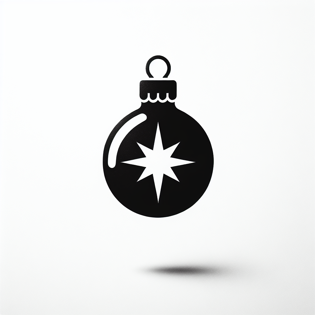 Christmas Tree Decoration Vector Silhouette | Digital Download SVG