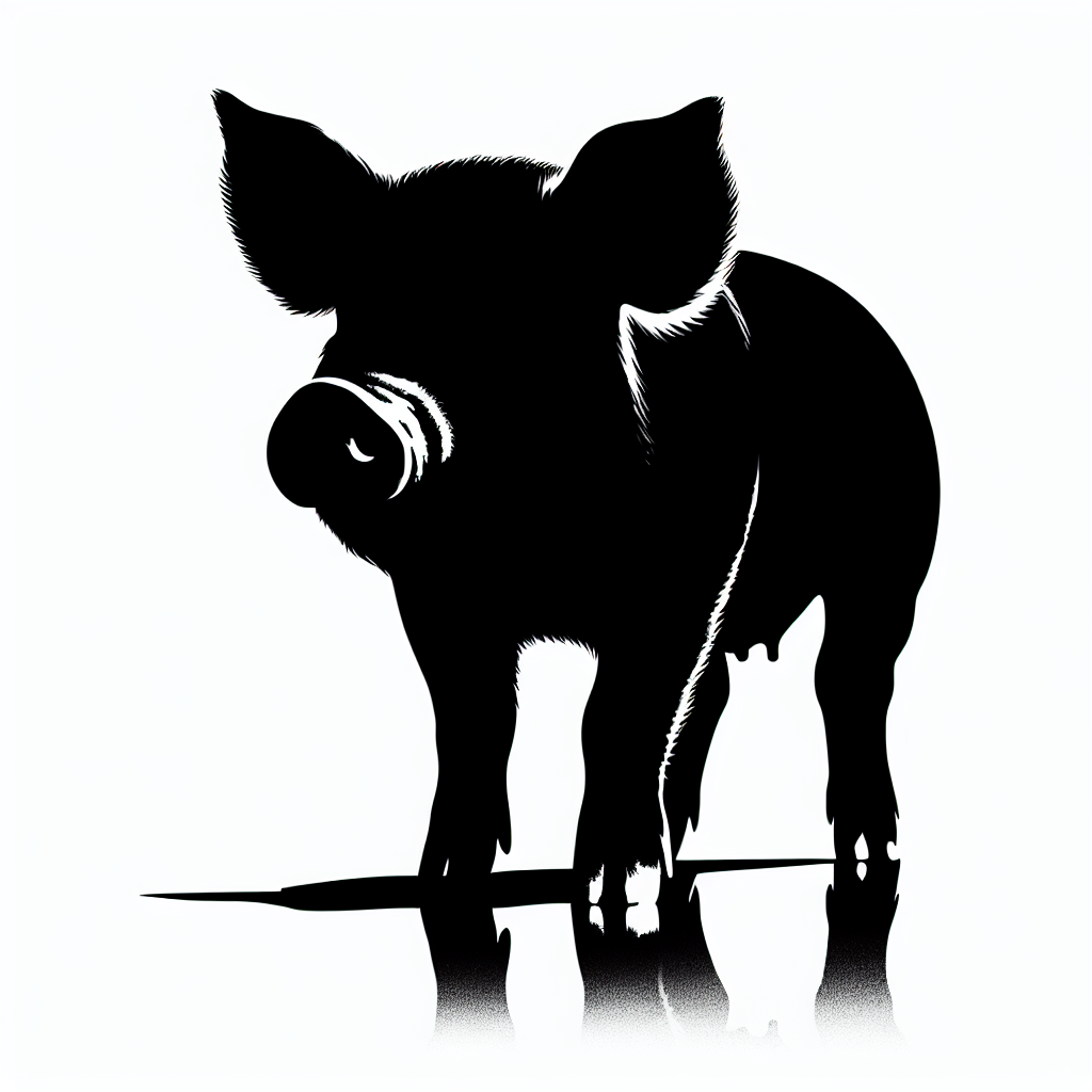 Pig Animals Vector Silhouette | Digital Download SVG