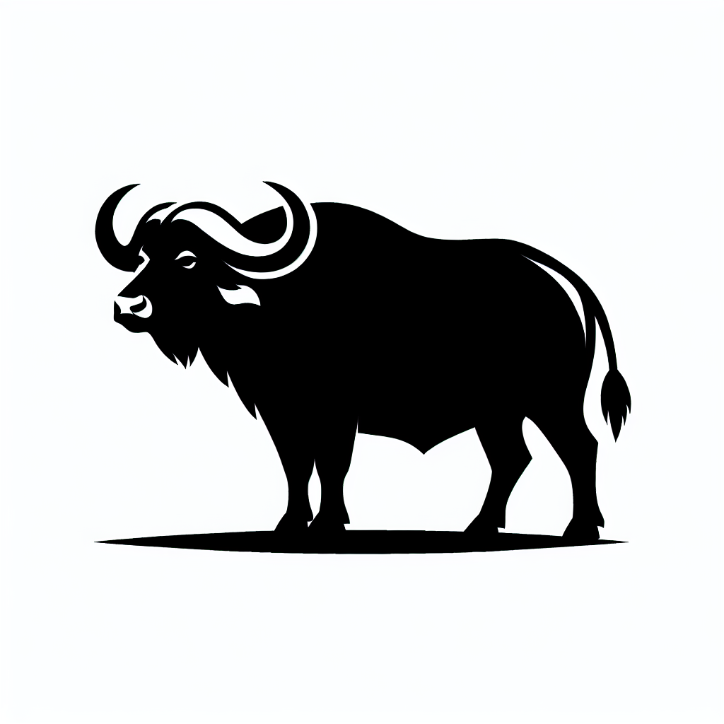 Wildlife Buffalo Made From Flowers Vector Silhouette Digital Download