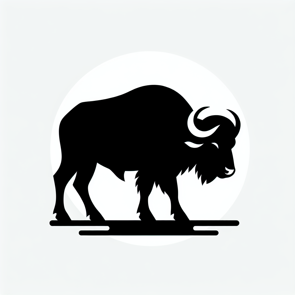 Buffalo From Flowers Vector Silhouette | Digital Download SVG