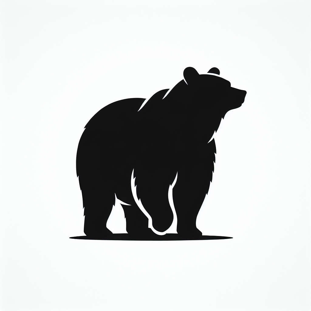 Wildlife & Forest Creatures Bear Vector Silhouette Digital Download