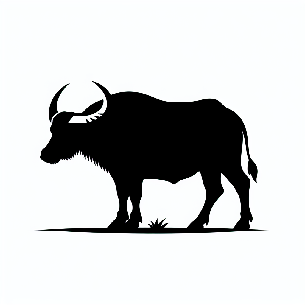 Buffalo From Flowers Vector Silhouette | Digital Download SVG