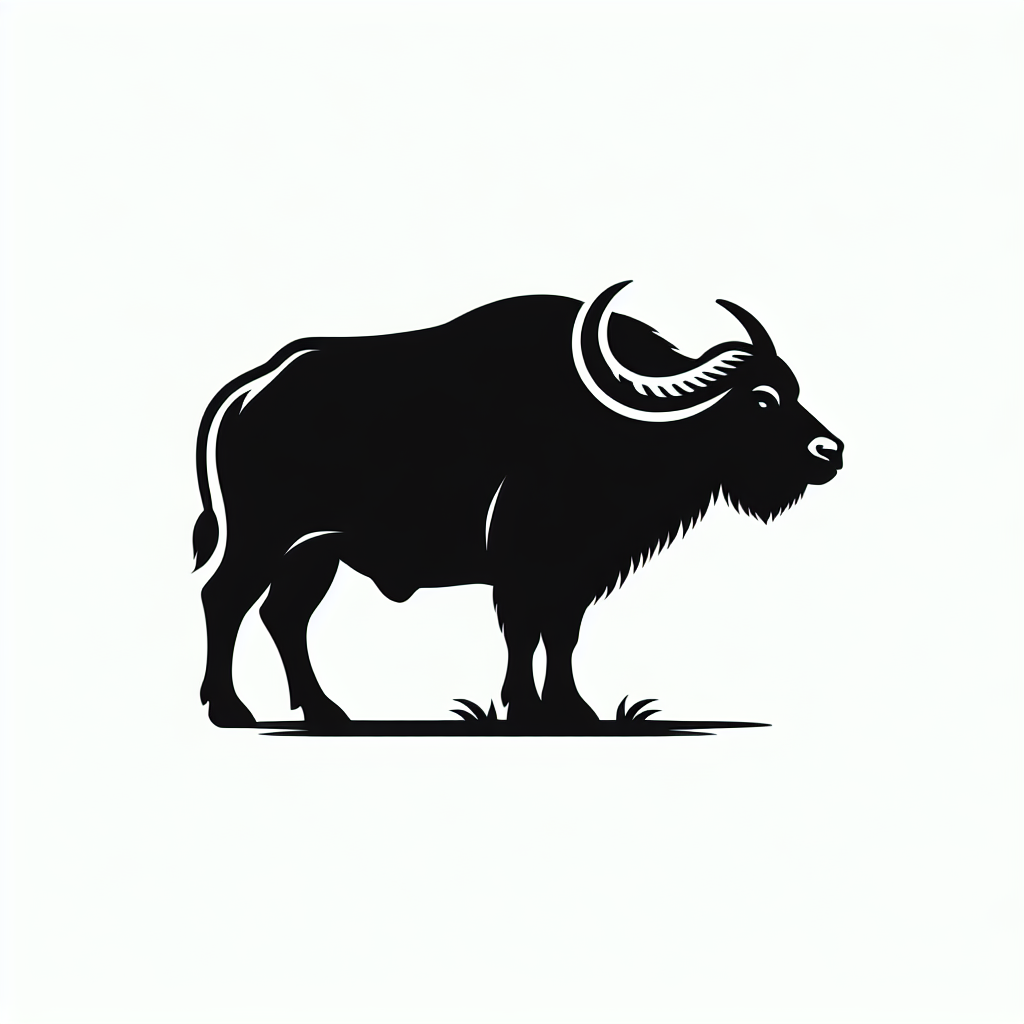 Wildlife Buffalo Made From Flowers Vector Silhouette Digital Download