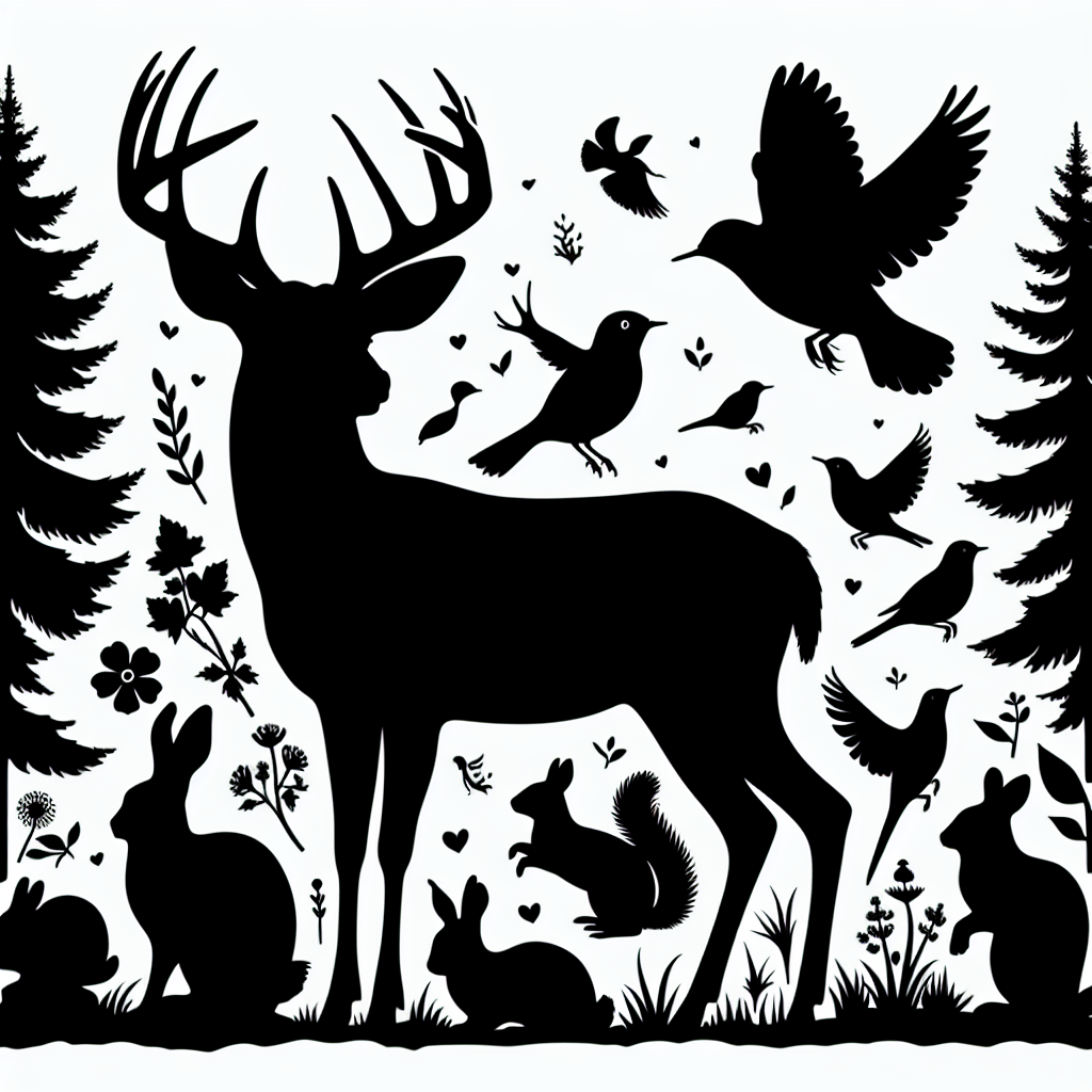 Buck Forest Creatures Vector Silhouette | Digital Download SVG