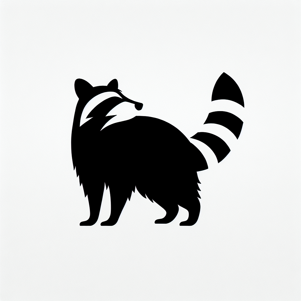 Wildlife & Forest Creatures Raccoon Vector Silhouette Digital Download