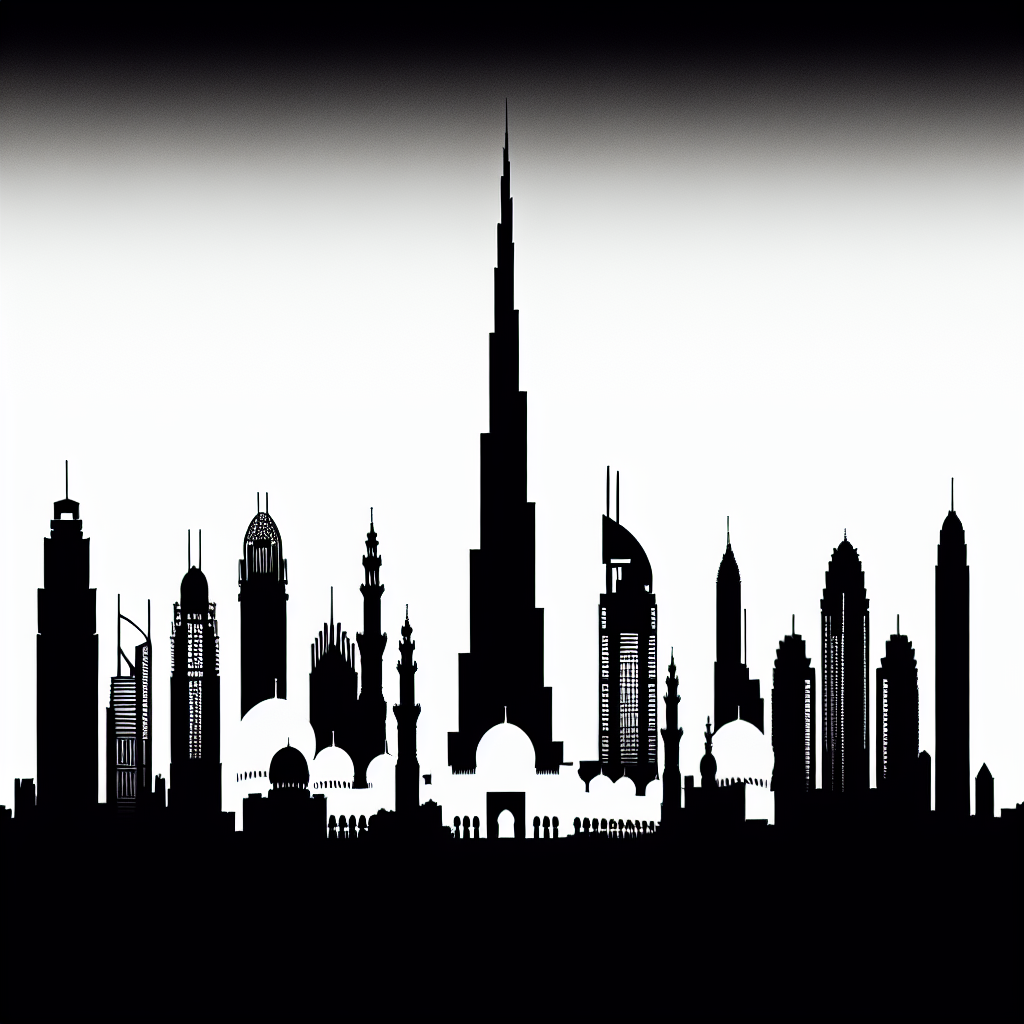 Dubai City Vector Silhouette | Digital Download SVG