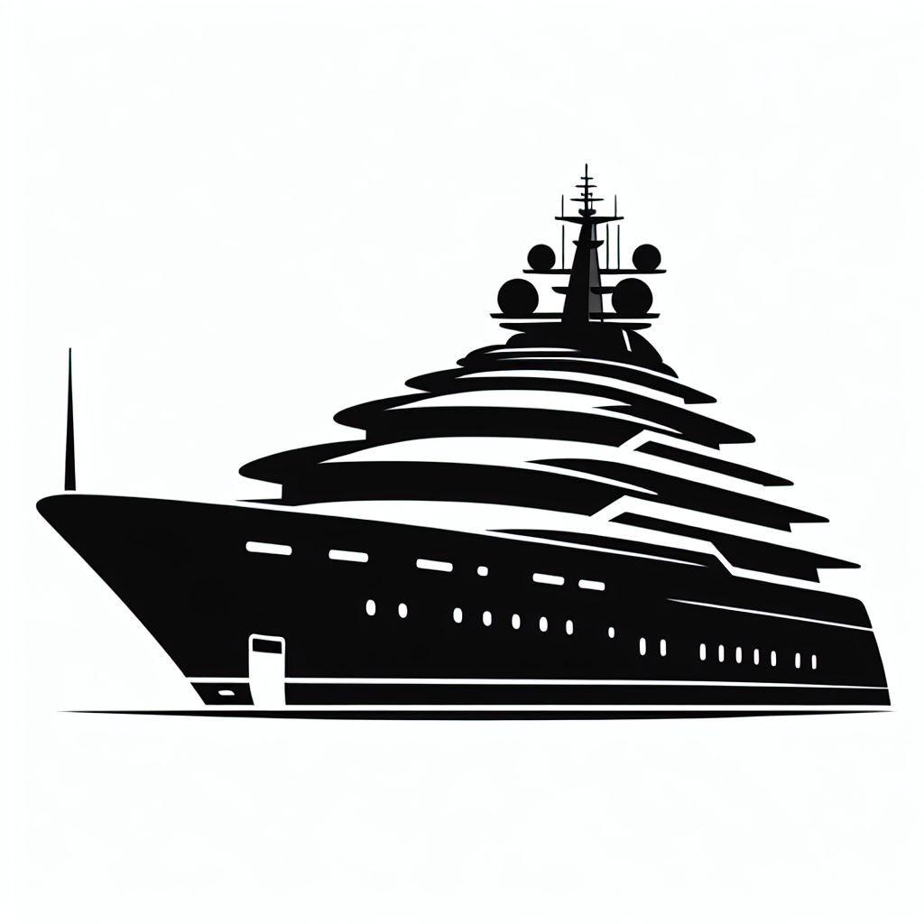 Superyacht Vector Silhouette | Digital Download SVG