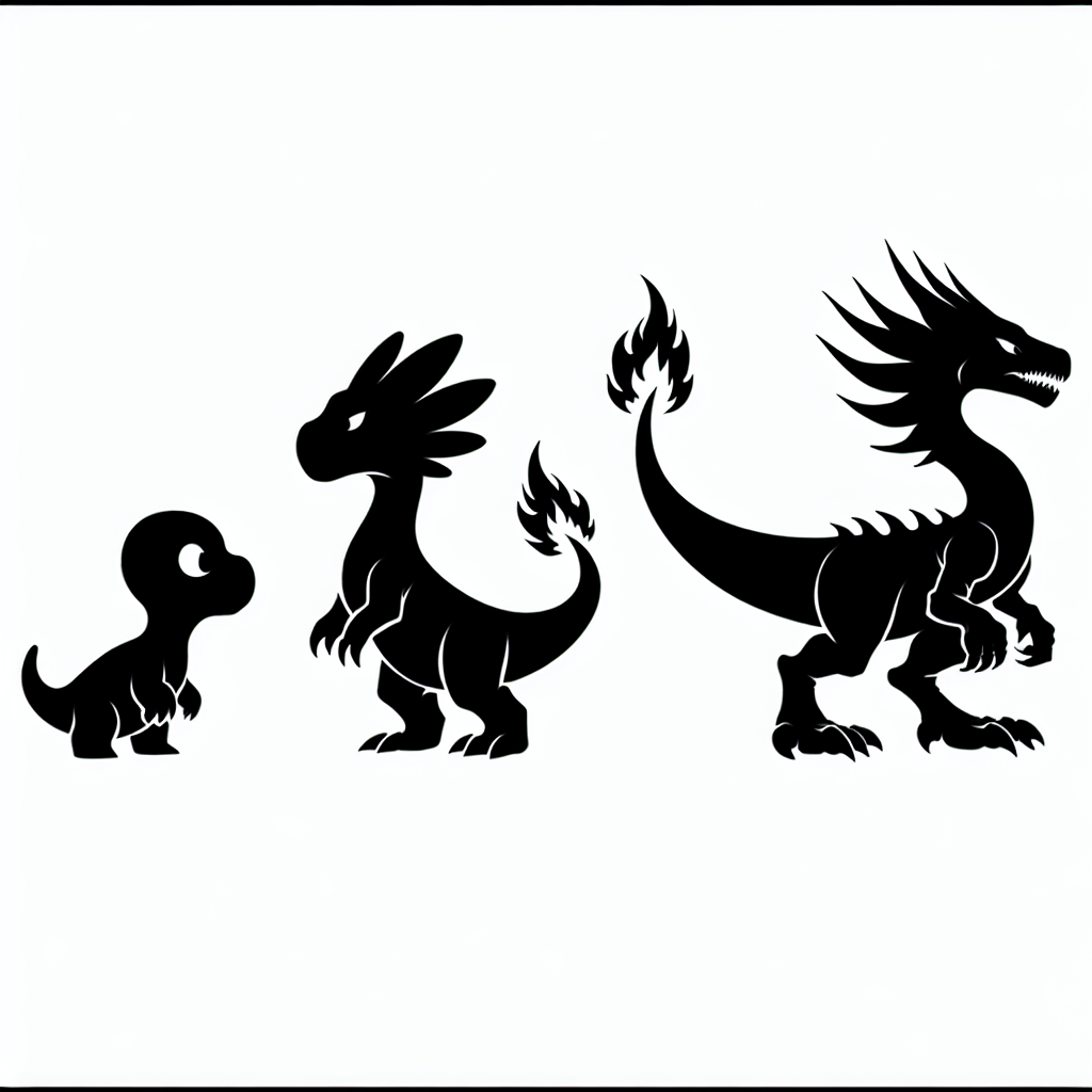 Charmander (pokémon) Evolution Silhouette Vector Silhouette Digital
