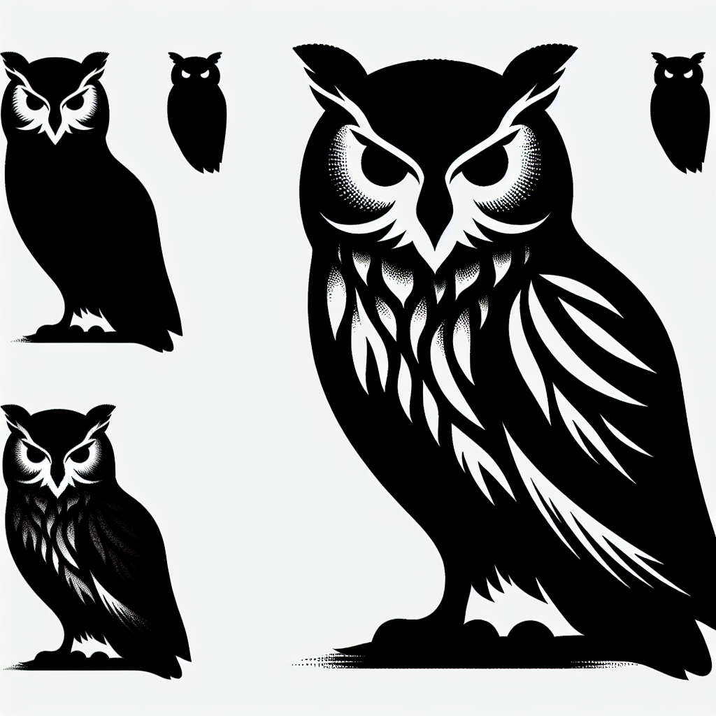 Owl Wildlife Vector Silhouette | Digital Download SVG