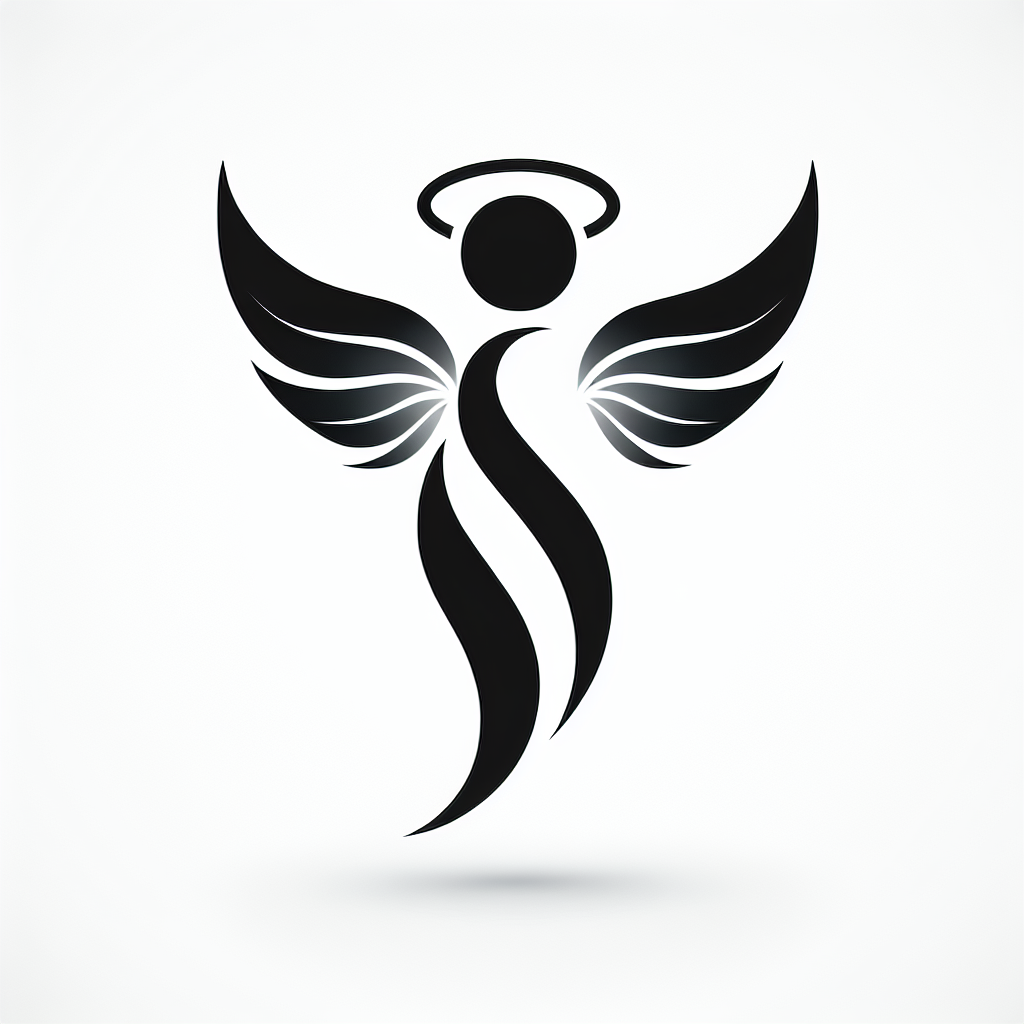 Angel Modern Symbol Vector Silhouette | Digital Download SVG
