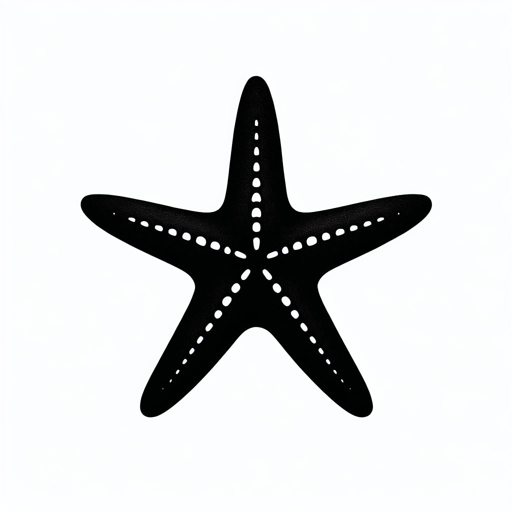 Starfish Vector Silhouette | Digital Download SVG