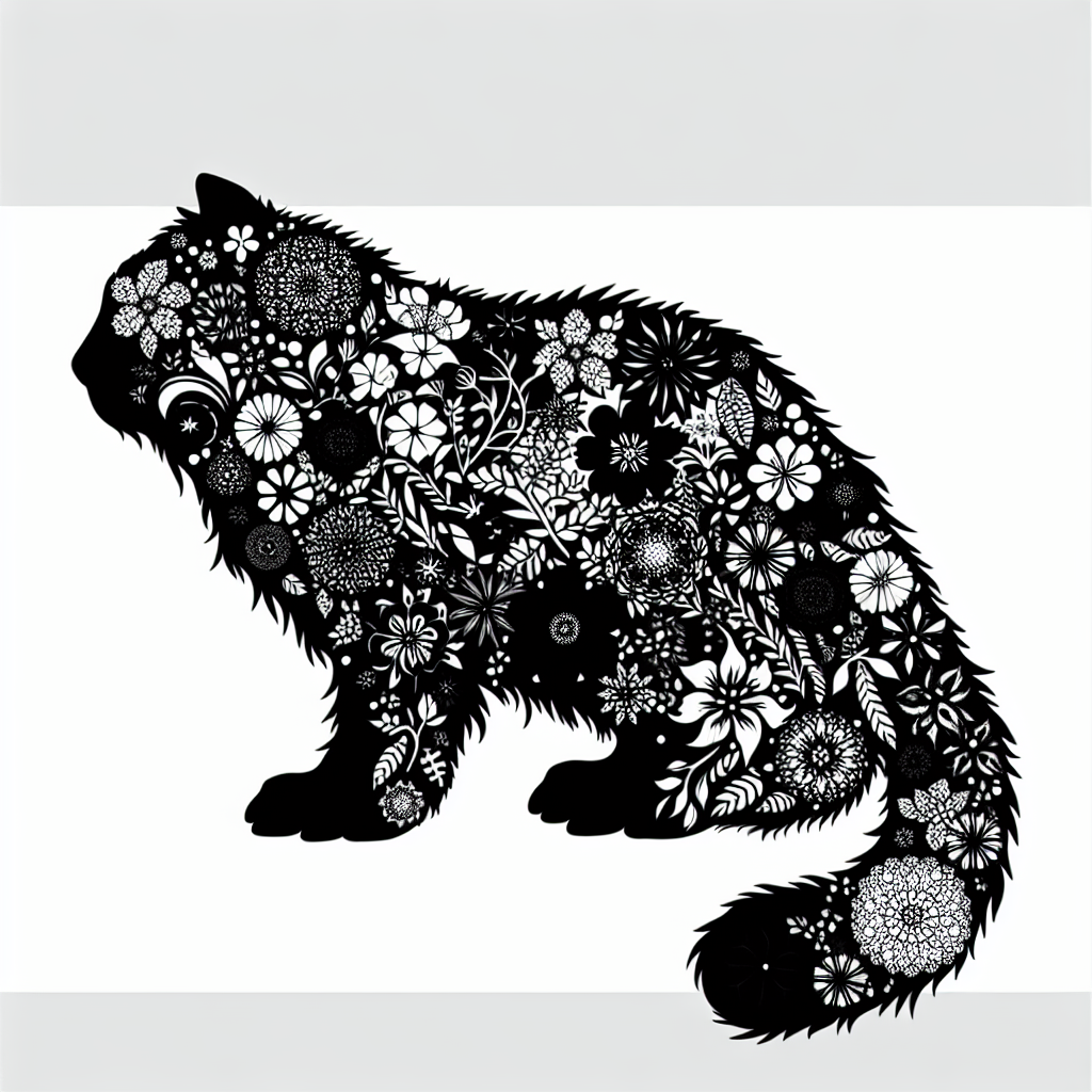 Wildlife & Forest Creatures With Flowers Inside Vector Silhouette