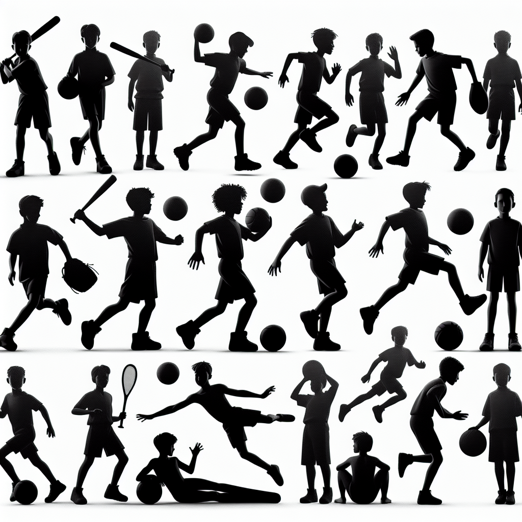 Sports-playing Boy Silhouettes Vector Silhouette Download | SVG Files