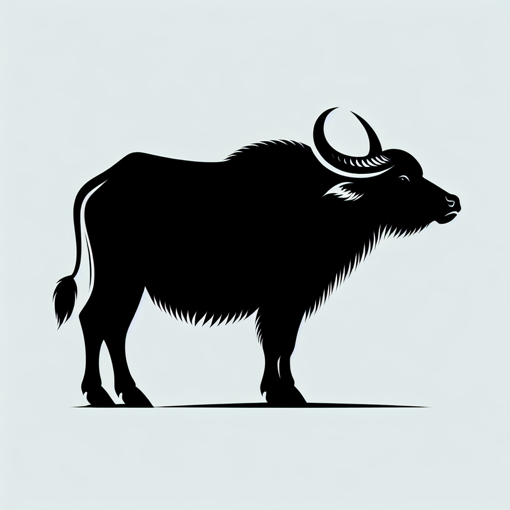 Wildlife Buffalo Vector Silhouette | High-quality Digital SVG