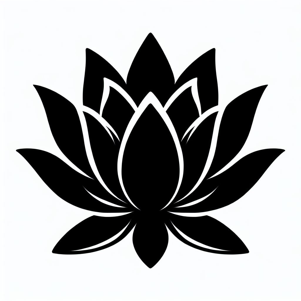 Lotus Flower Vector Silhouette | Digital Download SVG