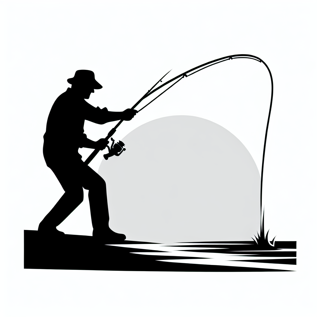 Fishing / Fisherman Silhouette Scenes Vector Silhouette Digital