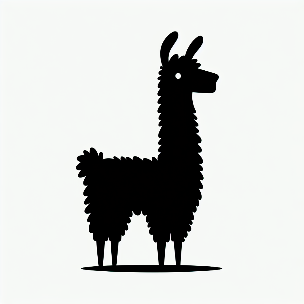 Funny Llama Vector Silhouette | Digital Download SVG
