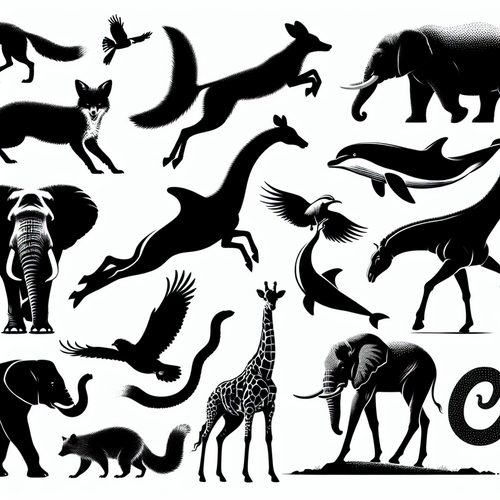 10 Animals Vector Silhouette | Digital Download SVG