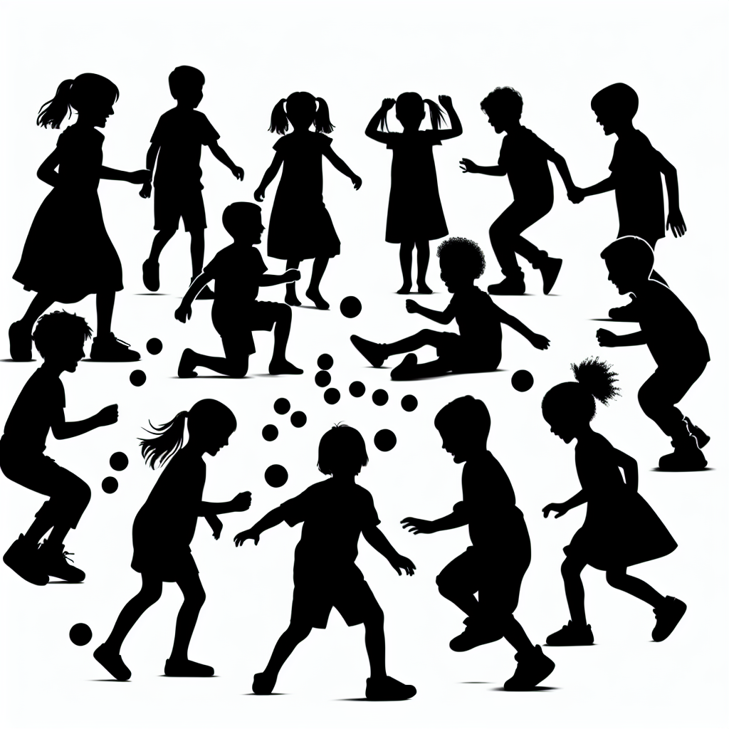 Children Playing Vector Silhouette | High-quality Digital SVG