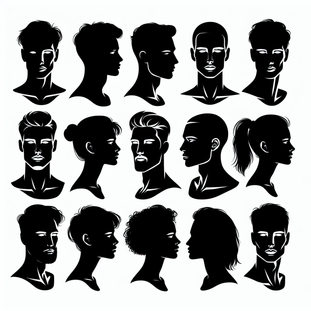10 Head Profile (fe Male/male) Vector Silhouette Download | SVG Files