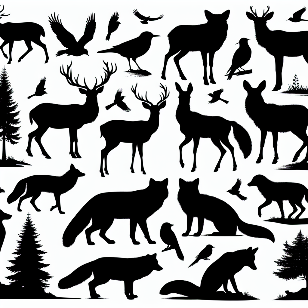 Forest Animal Silhouettes 2025 Rewarded Vector Silhouette Digital