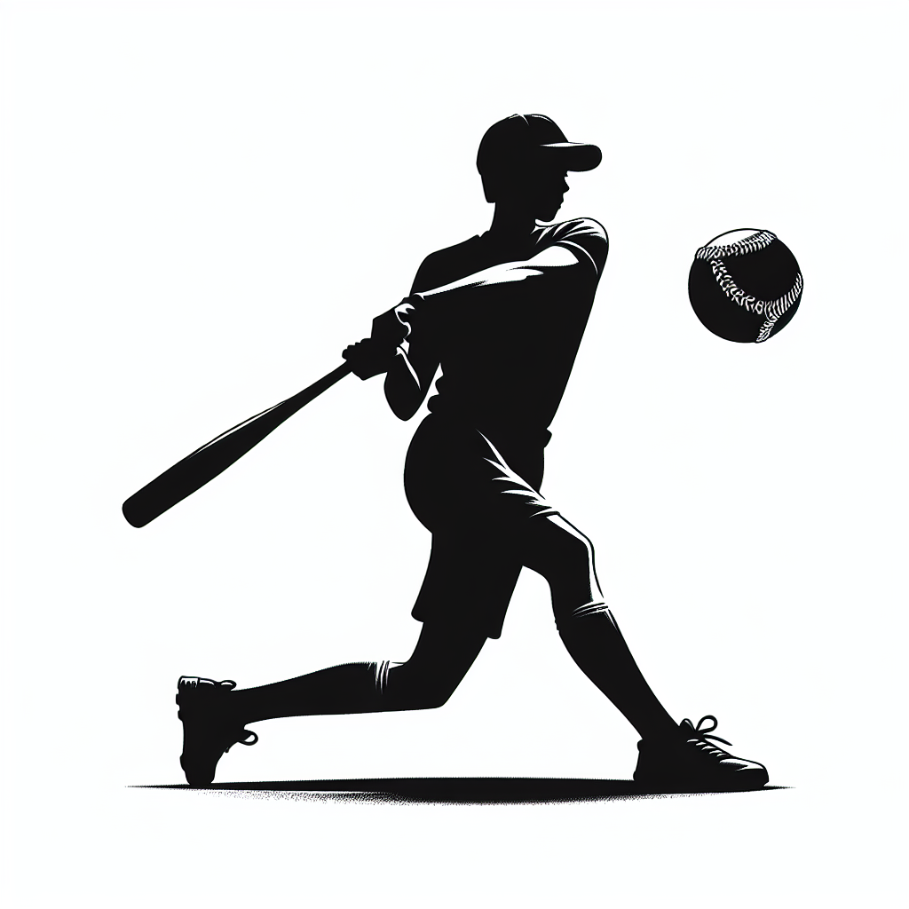 Softball / Sports-playing Boy Silhouettes Vector Silhouette Digital