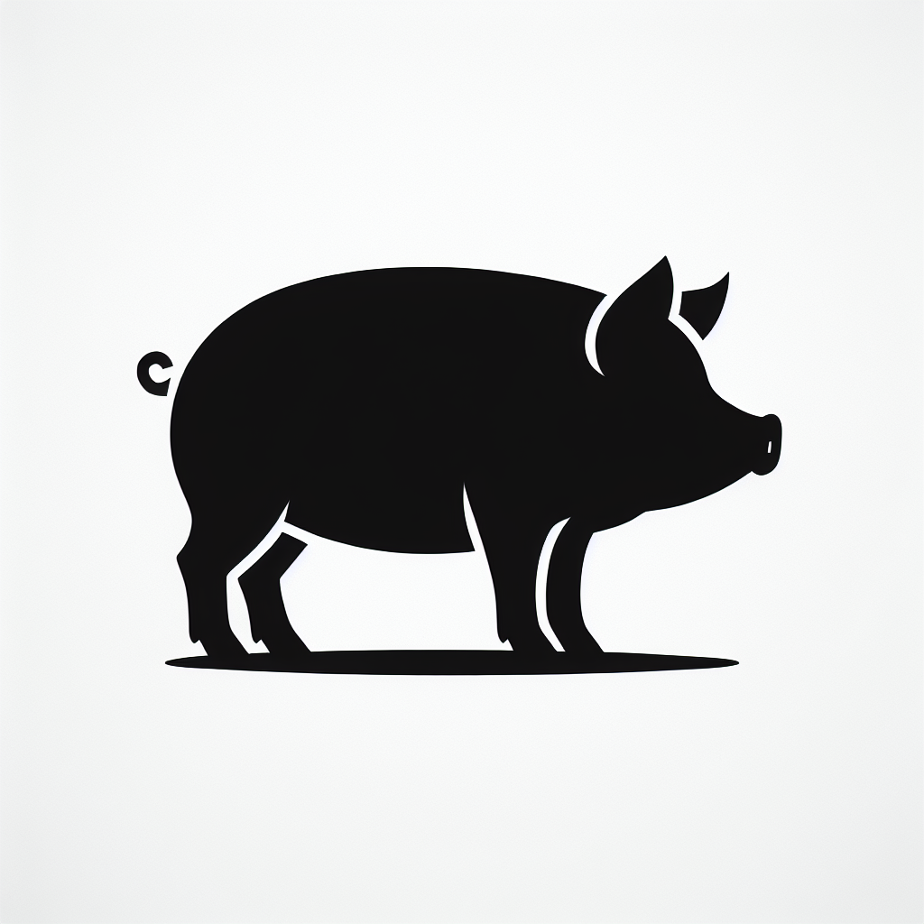 Pig Animals Vector Silhouette | Digital Download SVG