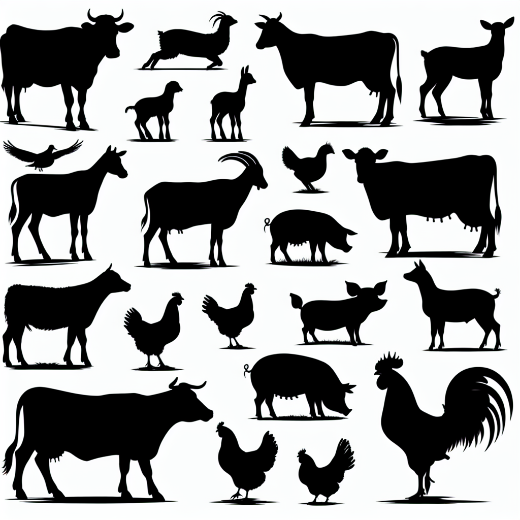 4h Livestock Multi-animal Bundle Vector Silhouette Digital Download