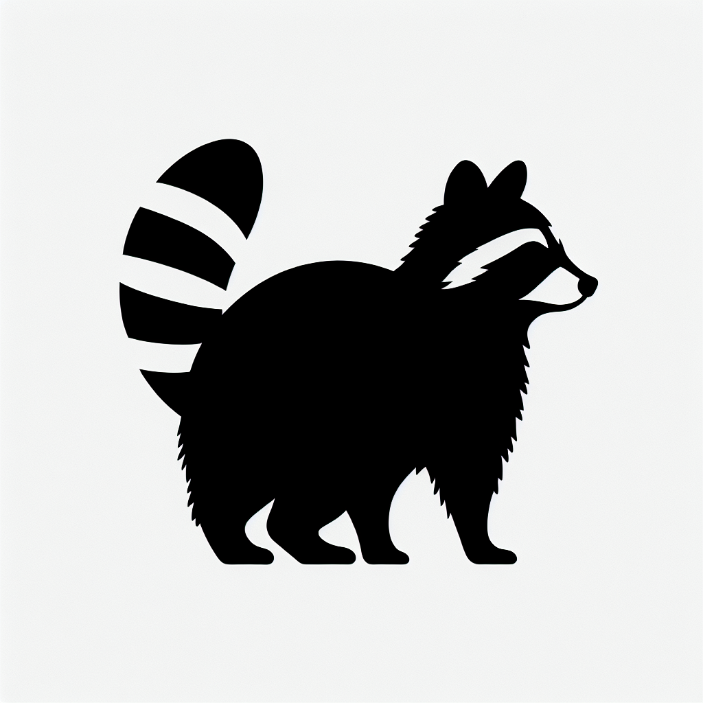Wildlife & Forest Creatures Raccoon Vector Silhouette Digital Download