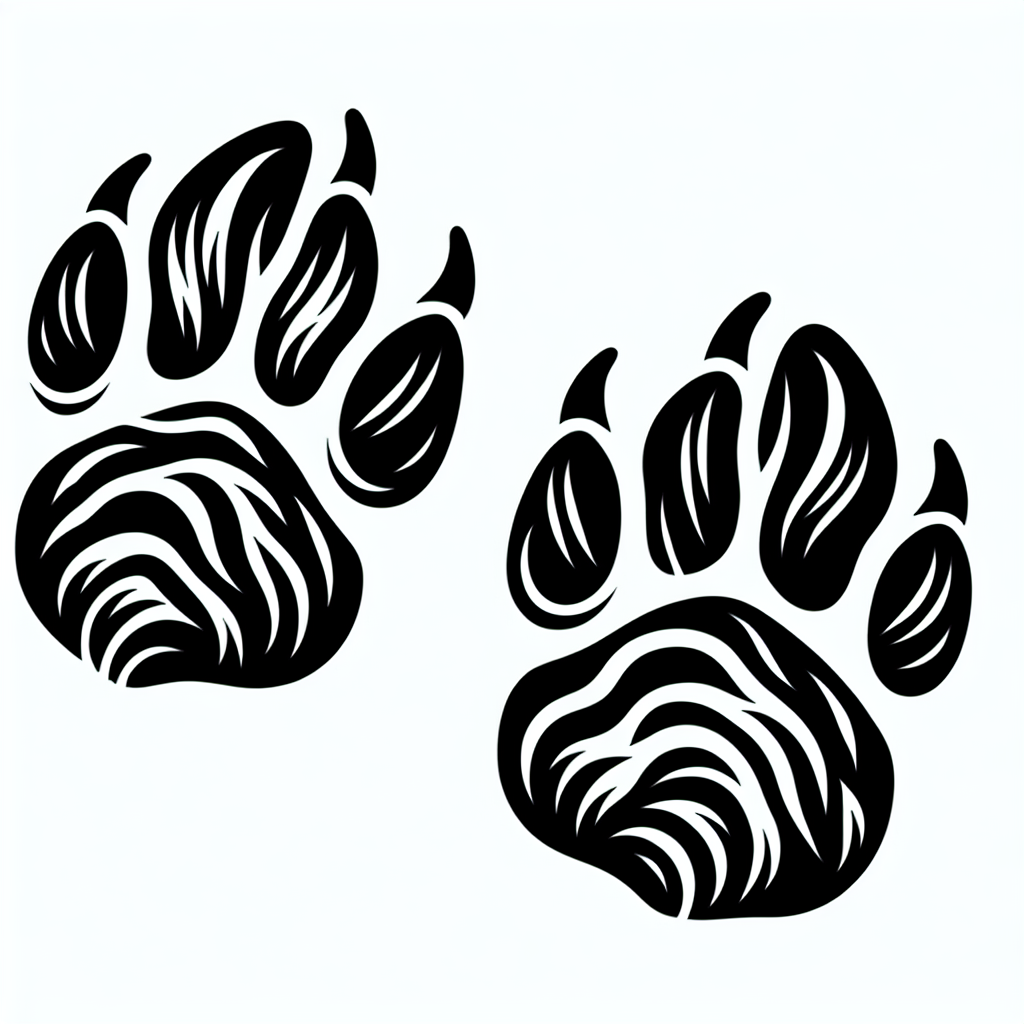 Tiger Footprints Vector Silhouette | High-quality Digital SVG