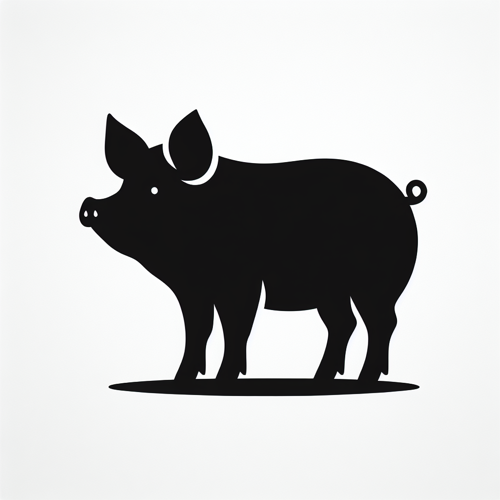 Pig Animals Vector Silhouette | Digital Download SVG