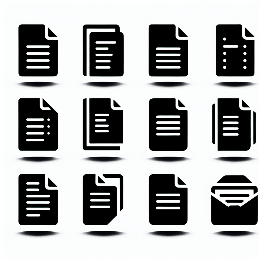 10 Document Icons Bundle Vector Silhouette | Digital Download SVG