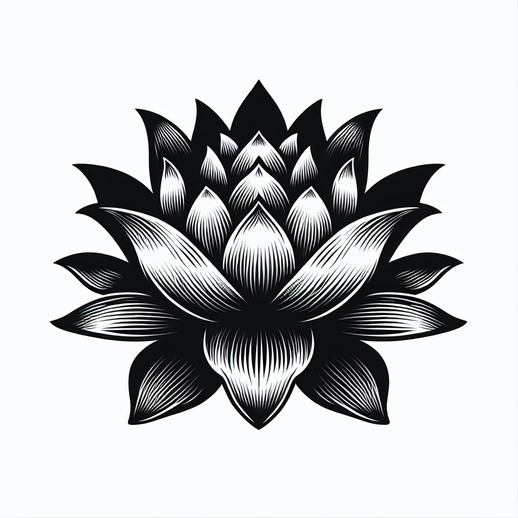 Lotus Flower Modern Vector Silhouette | Digital Download SVG
