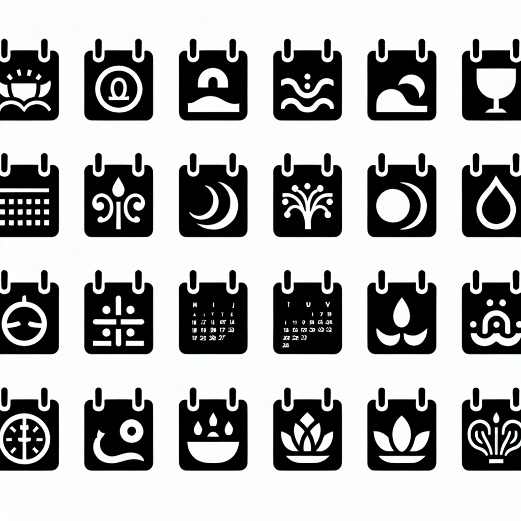 Calendar Icons 12 Pack Vector Silhouette | Digital Download SVG
