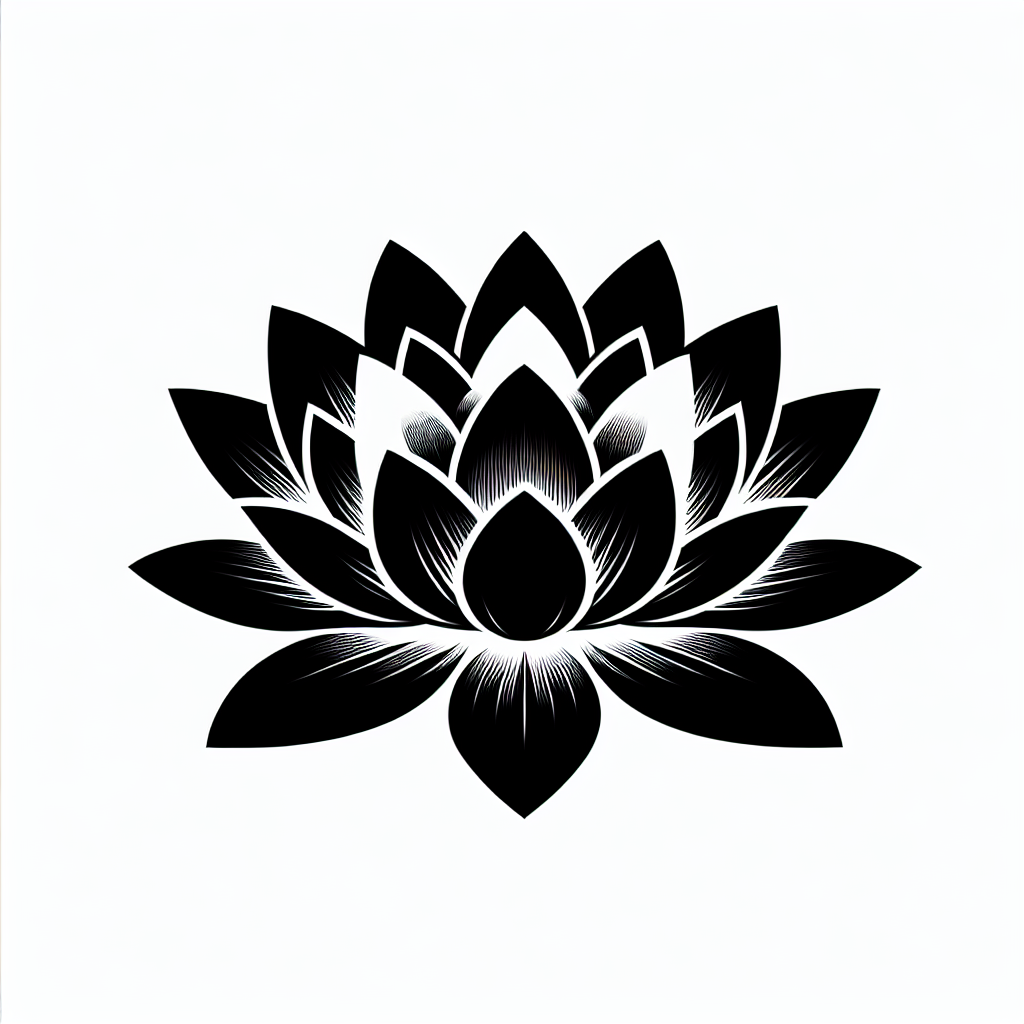 Lotus Flower Vector Silhouette | Digital Download SVG