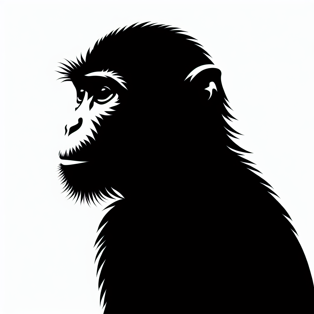 Monkey Animal Vector Silhouette | Digital Download SVG