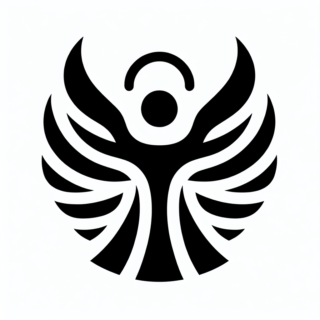 Angel Modern Symbol Vector Silhouette | Digital Download SVG