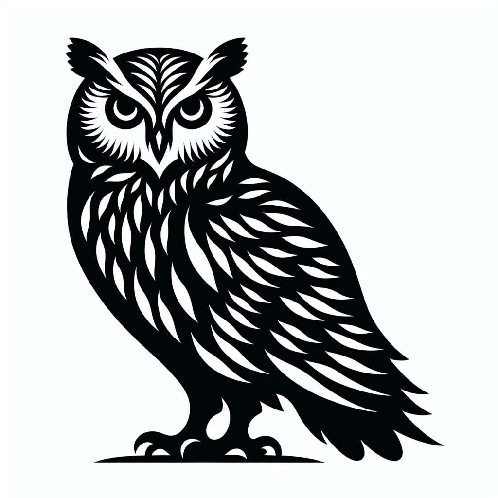 Owl Wildlife Vector Silhouette | Digital Download SVG