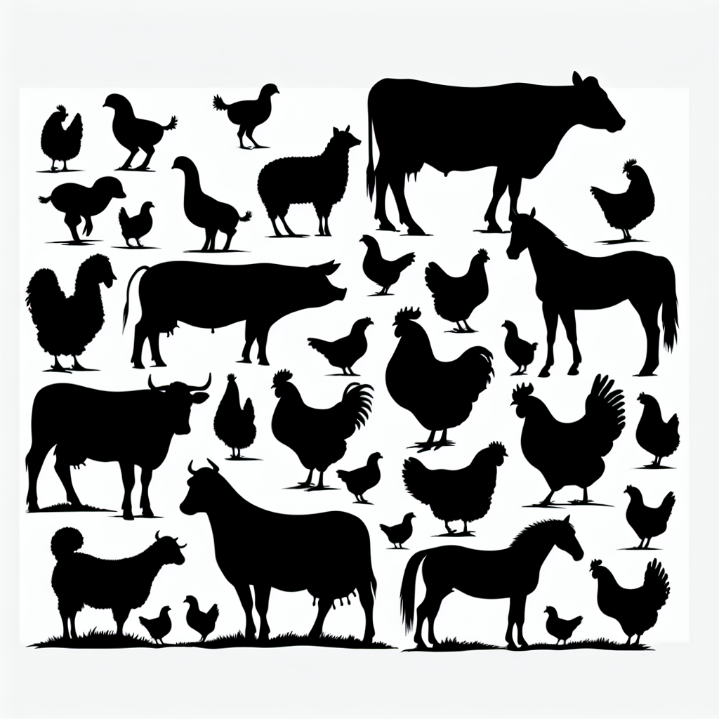 4h Livestock Multi-animal Bundle Vector Silhouette Digital Download