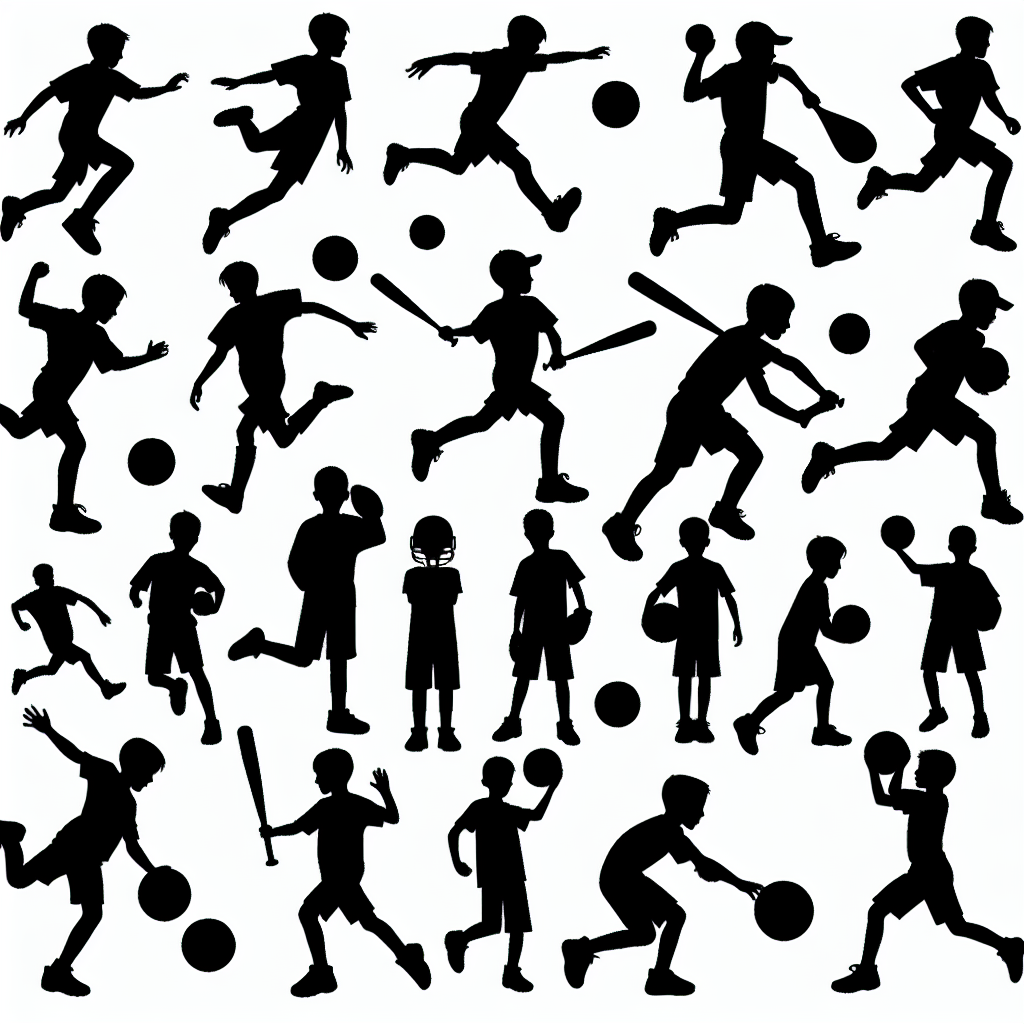 Sports-playing Boy Silhouettes Vector Silhouette Download | SVG Files