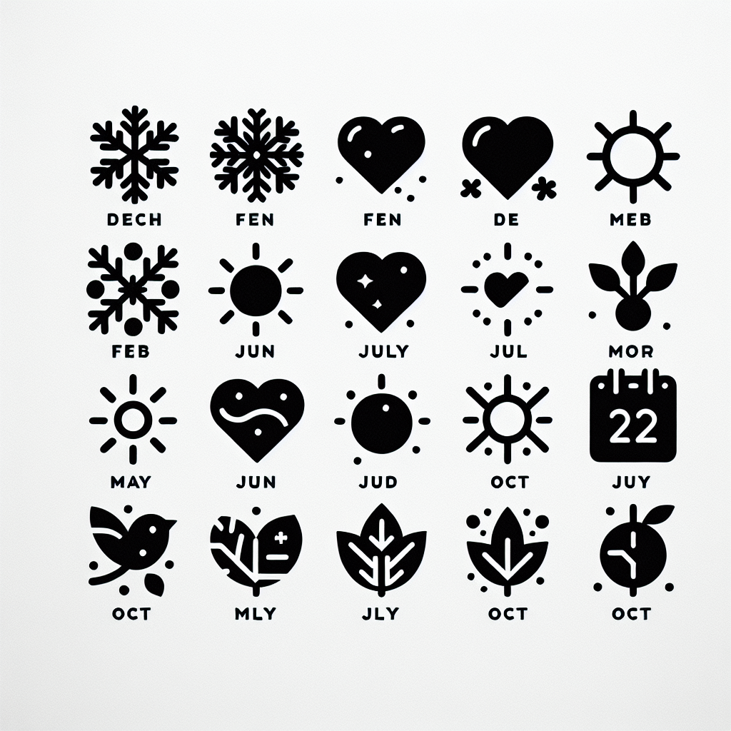 Calendar Icons 12 Pack Vector Silhouette | Digital Download SVG