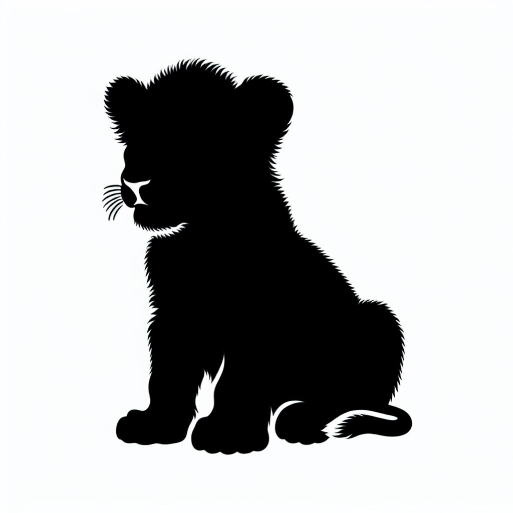 Baby Simba Vector Silhouette | Digital Download SVG