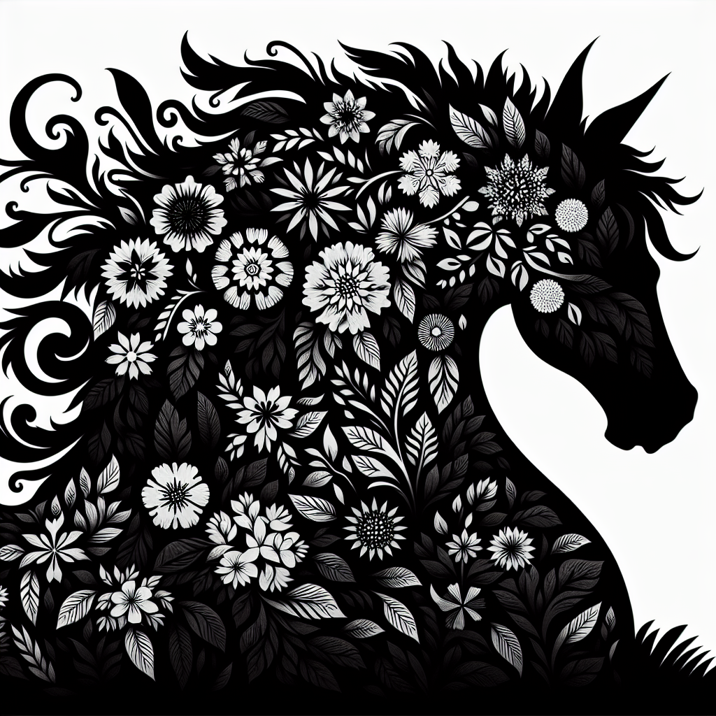 Wildlife & Forest Creatures With Flowers Inside Vector Silhouette