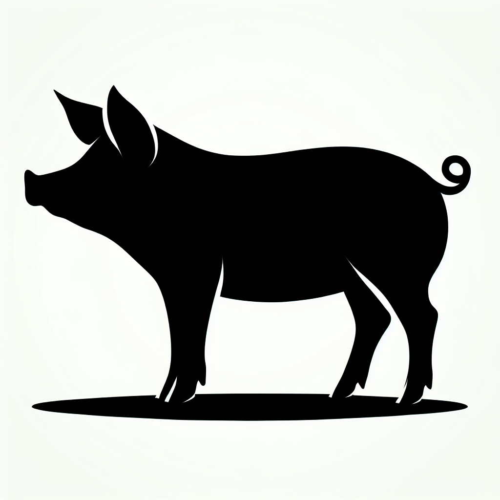 Pig / Hog / Farm Animals Vector Silhouette | Digital Download SVG