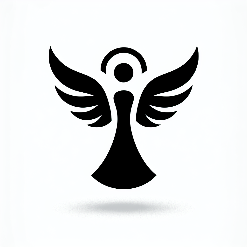 Angel Modern Symbol Vector Silhouette | Digital Download SVG