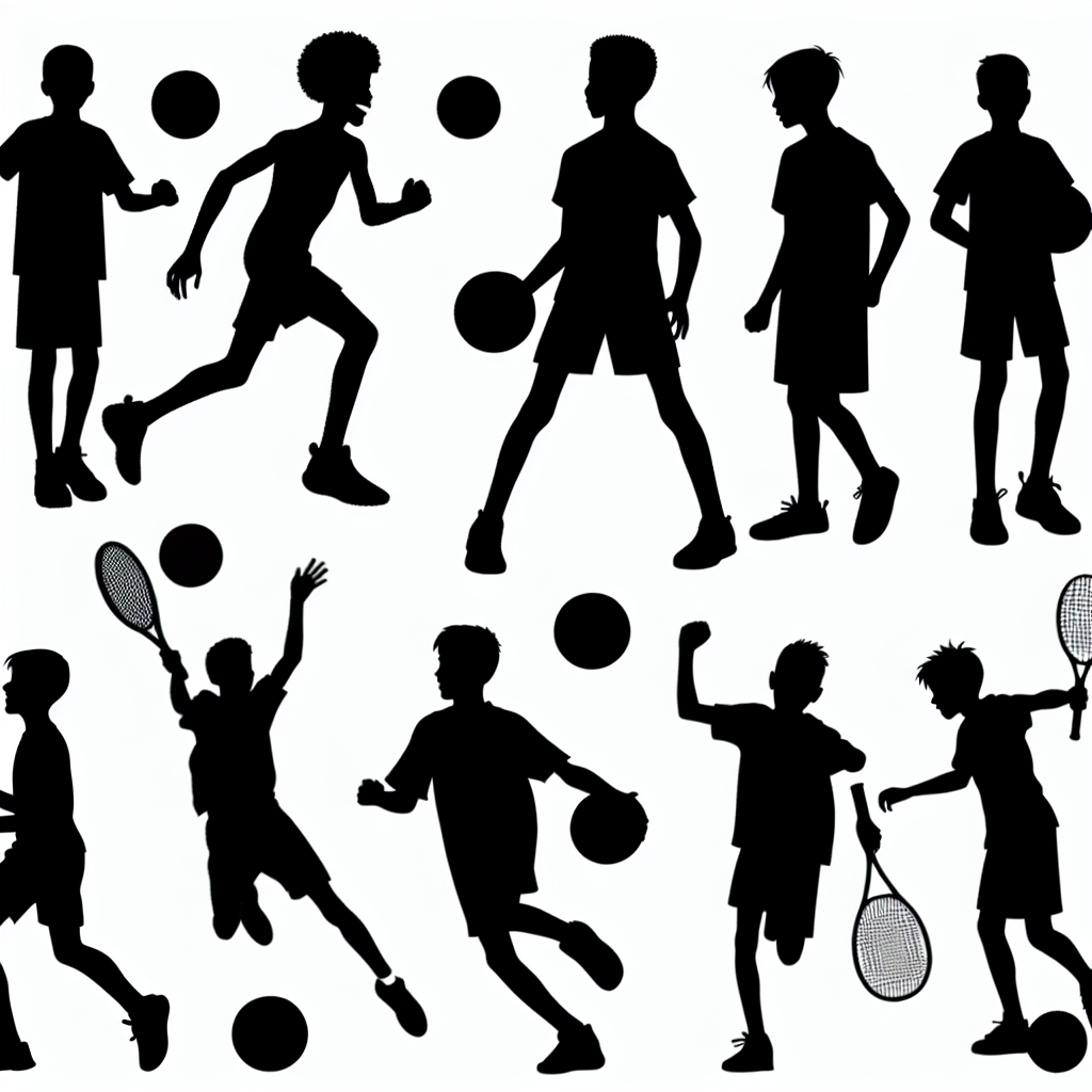 Sports-playing Boy Silhouettes Vector Silhouette Download | SVG Files