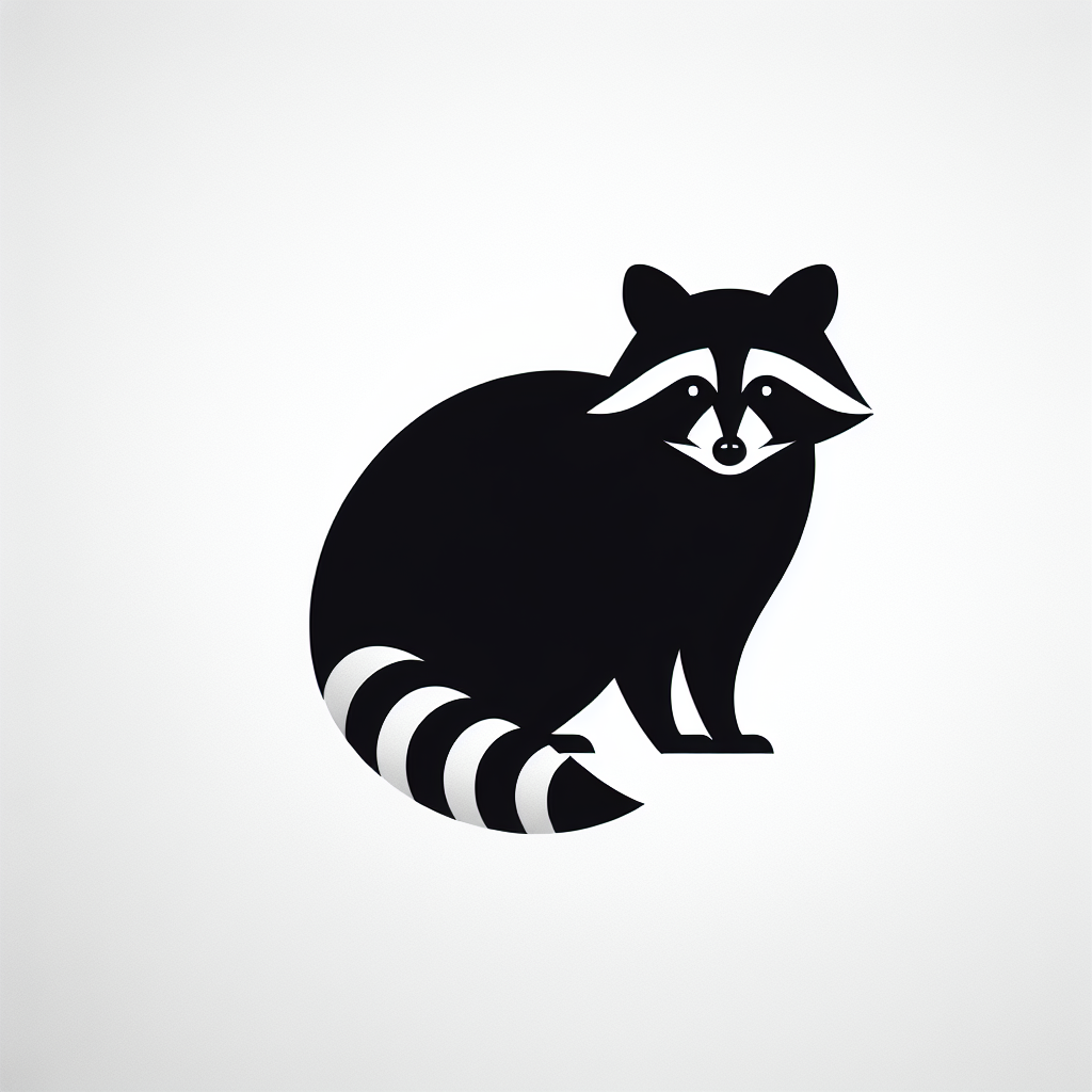 Wildlife & Forest Creatures Raccoon Vector Silhouette Digital Download